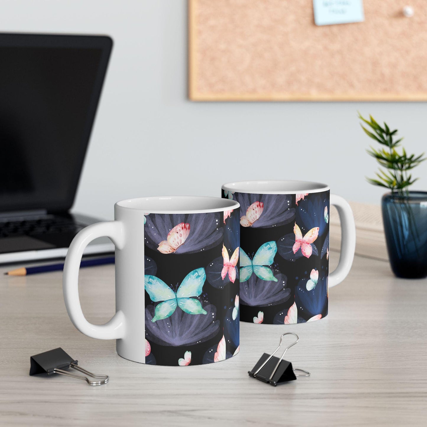 Elegant Butterfly Ceramic Mug | Perfect Gift for Nature Lovers, Floral Decor, Home Office, Birthday, Tea, Coffee