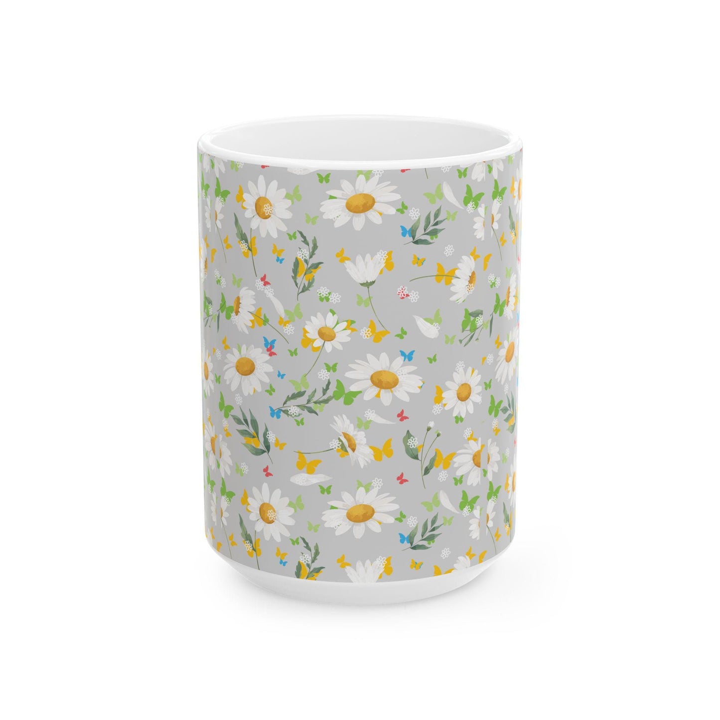 Charming Daisy Floral Ceramic Mug, Nature Lover Gift, Spring Decor, Tea Cup, Flower Enthusiast, Eco-Friendly Coffee Mug