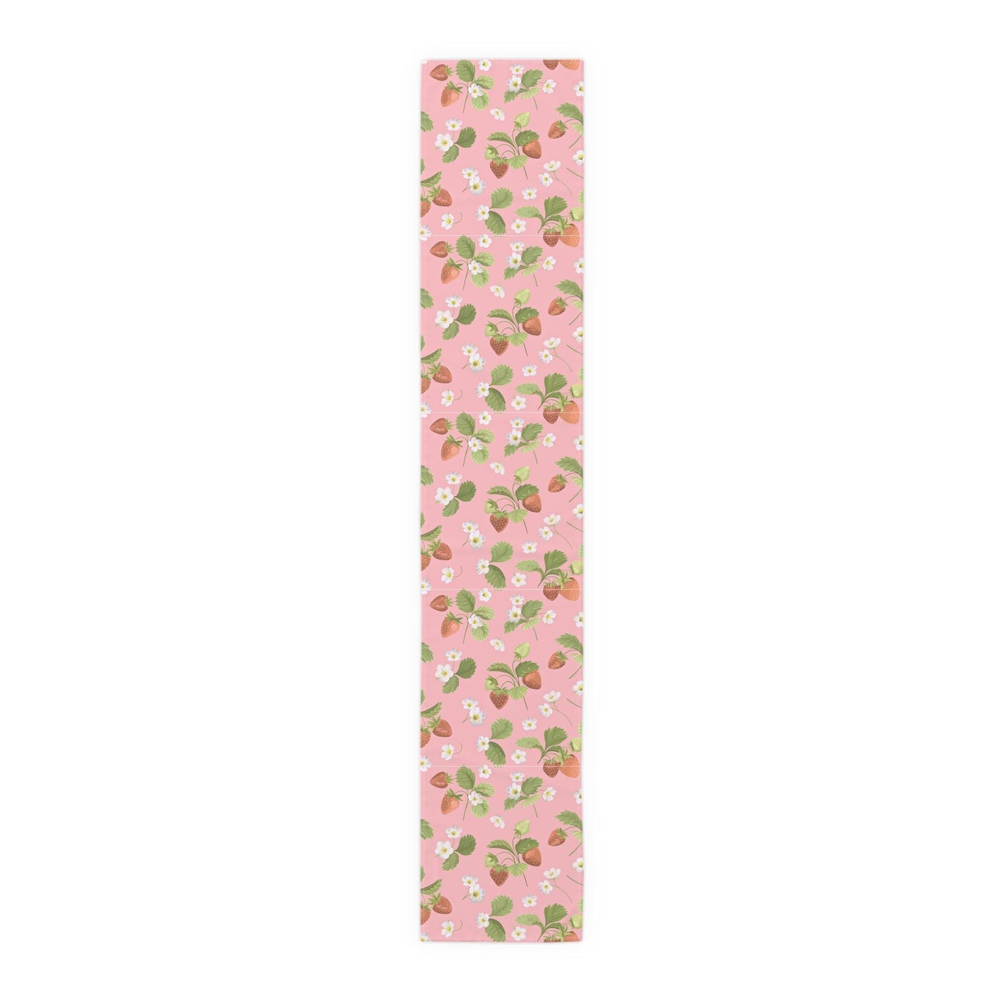 Table Runner, Summer Strawberry Garden Kitchen Decor, Spring Floral Dining Room Accessories, Cotton Poly Blend, Home Table Linens,