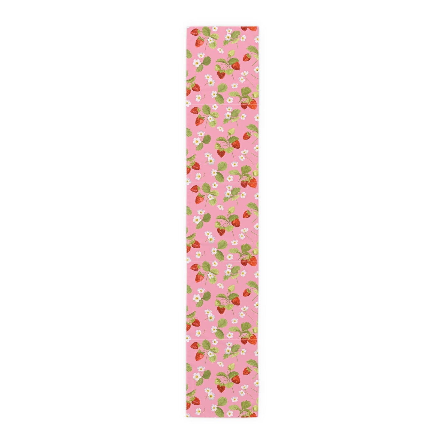 Table Runner, Summer Strawberry Garden Kitchen Decor, Spring Floral Dining Room Accessories, Cotton Poly Blend, Home Table Linens,