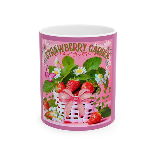 Strawberry Garden Ceramic Mug - Perfect for Garden Lovers, Tea & Coffee Enthusiasts, Cute Kitchen Decor, Gift for Her, Floral Drinkware