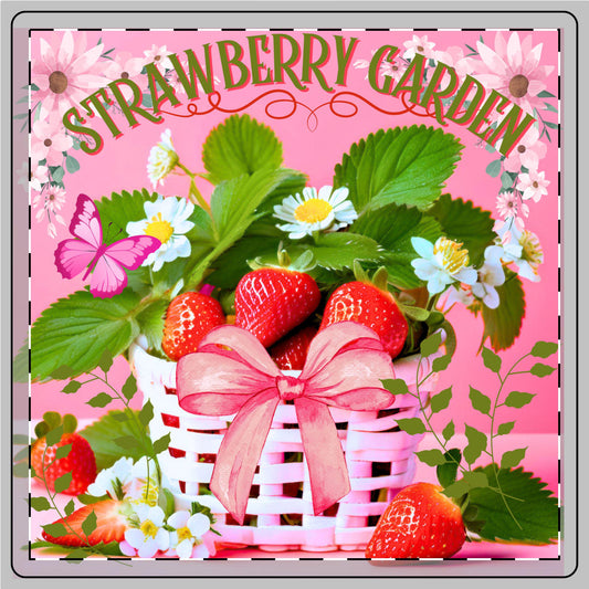 Strawberry Garden Ceramic Coaster, Cute Home Decor, Perfect Gift for Garden Lovers, Kitchen Accessories, Summer Vibes