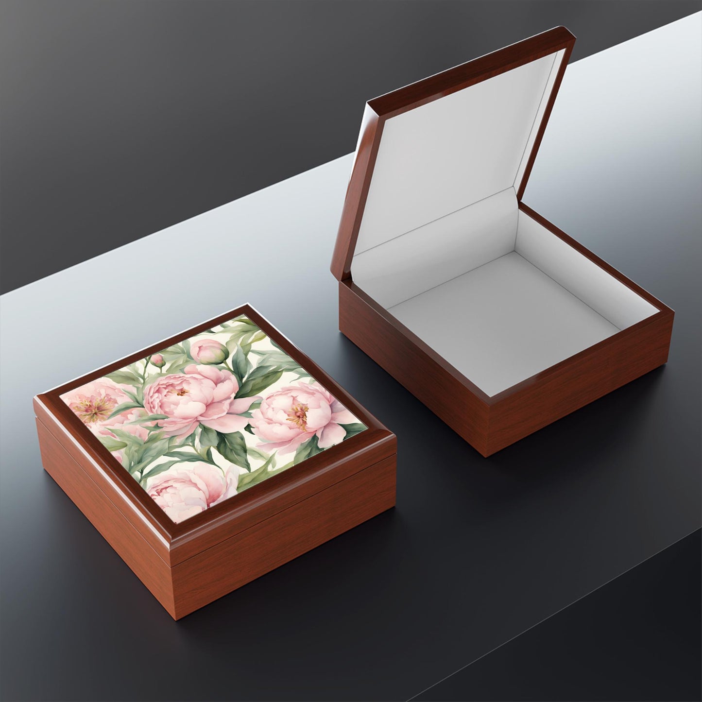 Floral Jewelry Box, Elegant Storage, Gift for Her, Peony Decor, Wedding Jewelry Organizer, Birthday Gift