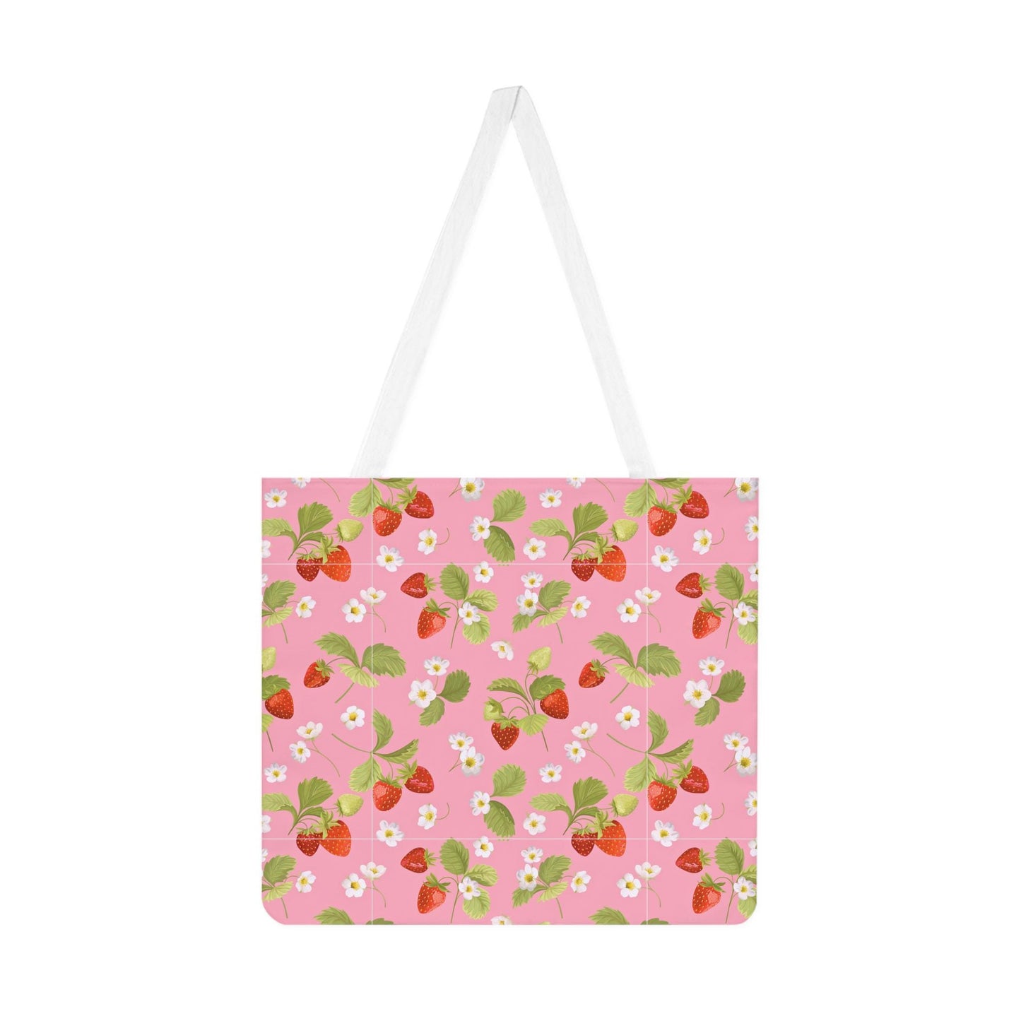 Strawberry Shoulder Tote Bag - Perfect for Farmer's Market Shopping and Day Trips, Girly Girl Pink Design, Extra Bag for Weekends, Summer