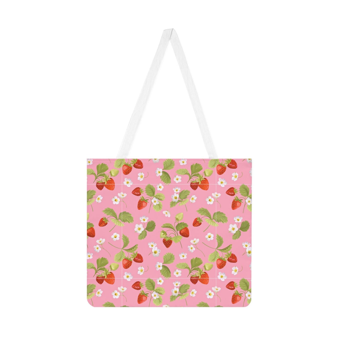 Strawberry Shoulder Tote Bag - Perfect for Farmer's Market Shopping and Day Trips, Girly Girl Pink Design, Extra Bag for Weekends, Summer